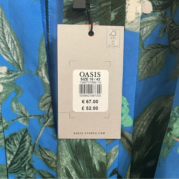 ASOS Oasis halter midi dress in blue floral - Picture 9 of 9